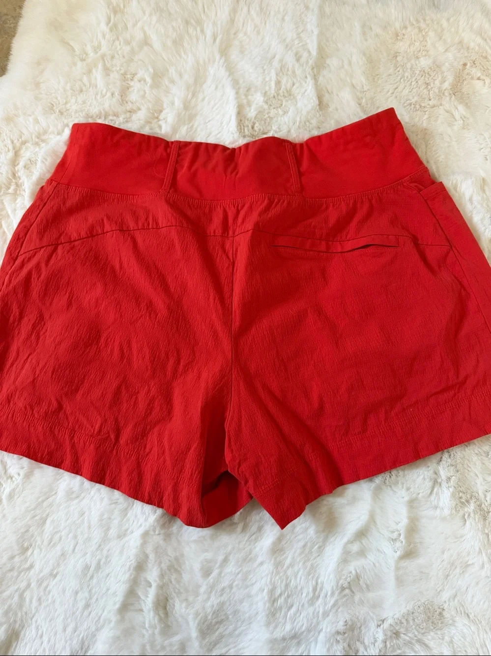 Athleta Bright Red High-Waist Pull-On Shorts